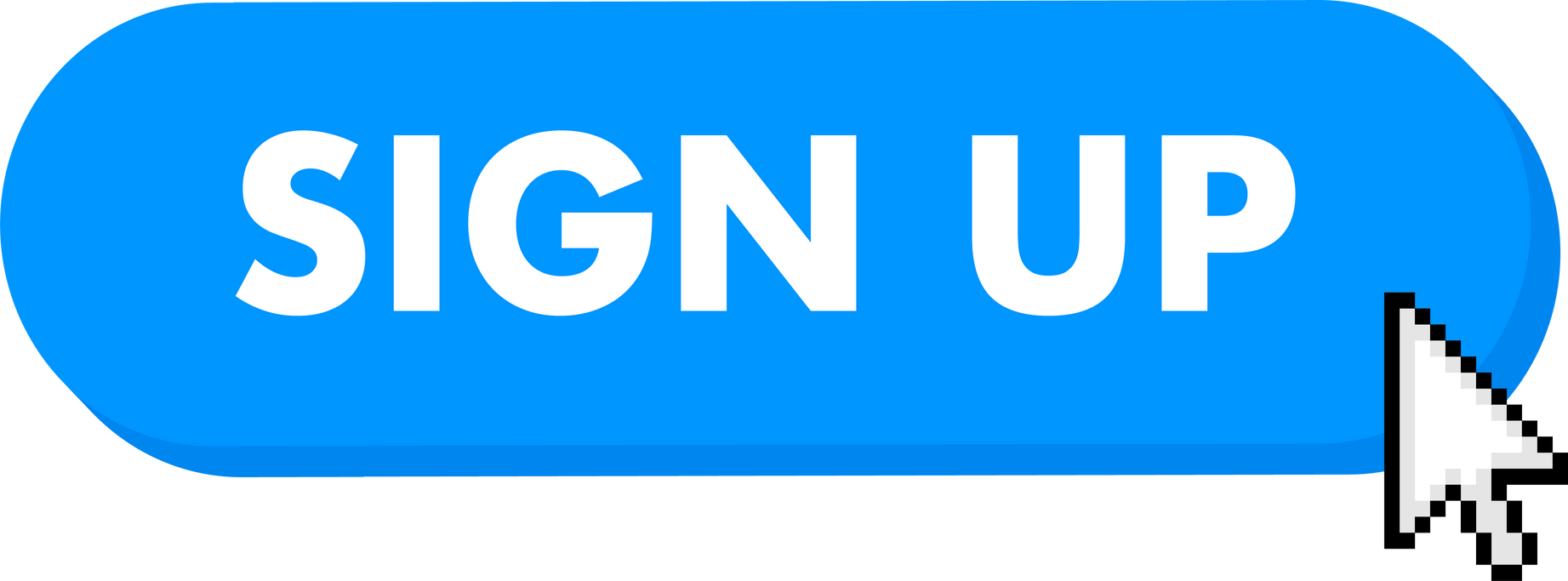 Set of Sign up button. Hand pointer clicking. Sign up web buttons